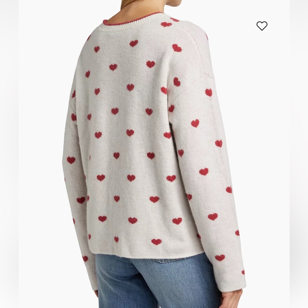 SPLENDID Lolly Hearts Jacquard Sweater Size Large - Picture 2 of 6